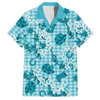 Mokihana Maile Ilima Leis Paniolo Palaka Hawaiian Shirt Hawaiian Polu Opa Spirit LT9 Turquoise - Polynesian Pride