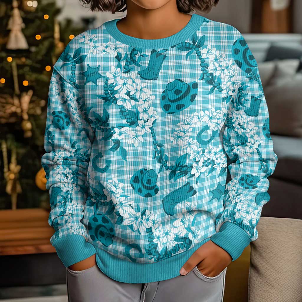 Mokihana Maile Ilima Leis Paniolo Palaka Kid Ugly Christmas Sweater Hawaiian Polu Opa Spirit LT9 - Polynesian Pride