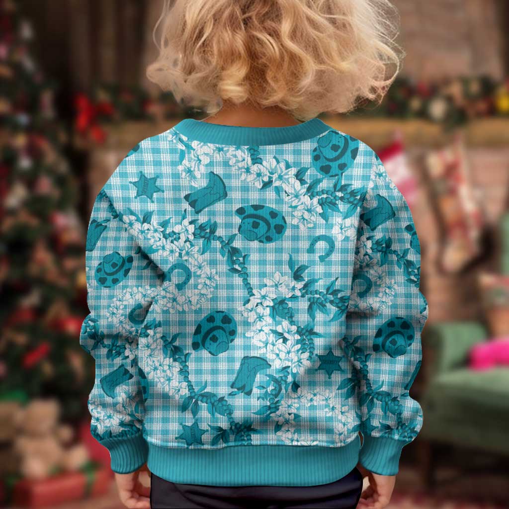 Mokihana Maile Ilima Leis Paniolo Palaka Kid Ugly Christmas Sweater Hawaiian Polu Opa Spirit LT9 - Polynesian Pride