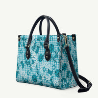 Mokihana Maile Ilima Leis Paniolo Palaka Leather Bag Hawaiian Polu Opa Spirit LT9 Turquoise - Polynesian Pride