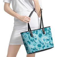 Mokihana Maile Ilima Leis Paniolo Palaka Leather Tote Bag Hawaiian Polu Opa Spirit LT9 - Polynesian Pride