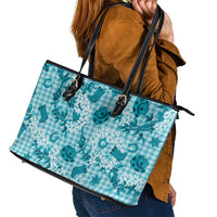Mokihana Maile Ilima Leis Paniolo Palaka Leather Tote Bag Hawaiian Polu Opa Spirit LT9 - Polynesian Pride