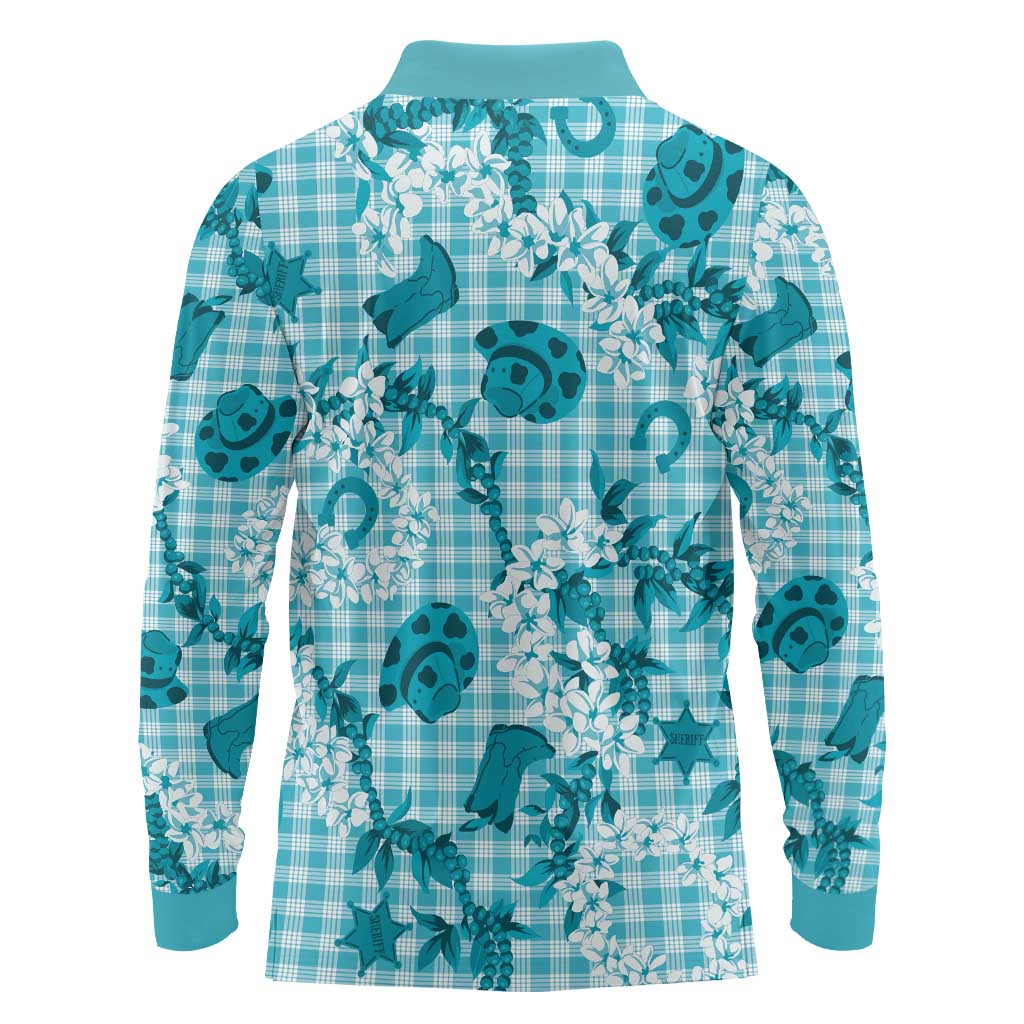 Mokihana Maile Ilima Leis Paniolo Palaka Long Sleeve Polo Shirt Hawaiian Polu Opa Spirit LT9 - Polynesian Pride