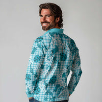 Mokihana Maile Ilima Leis Paniolo Palaka Long Sleeve Polo Shirt Hawaiian Polu Opa Spirit LT9 - Polynesian Pride