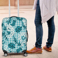 Mokihana Maile Ilima Leis Paniolo Palaka Luggage Cover Hawaiian Polu Opa Spirit LT9 Turquoise - Polynesian Pride