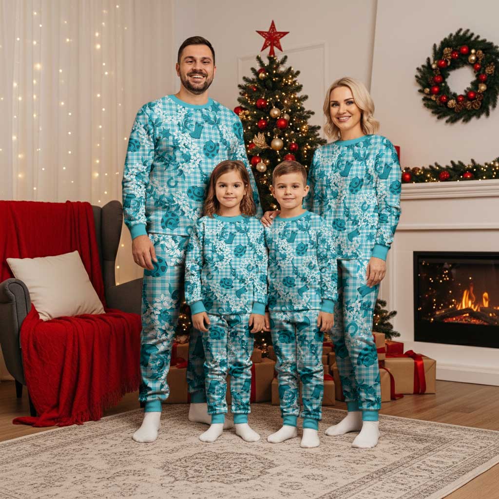 Mokihana Maile Ilima Leis Paniolo Palaka Christmas Pajama Set Hawaiian Polu Opa Spirit LT9 - Polynesian Pride