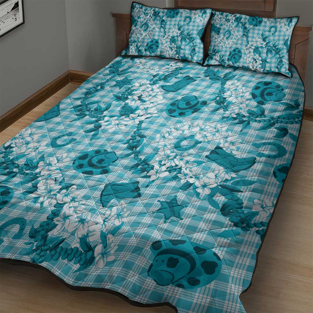 Mokihana Maile Ilima Leis Paniolo Palaka Quilt Bed Set Hawaiian Polu Opa Spirit LT9 - Polynesian Pride