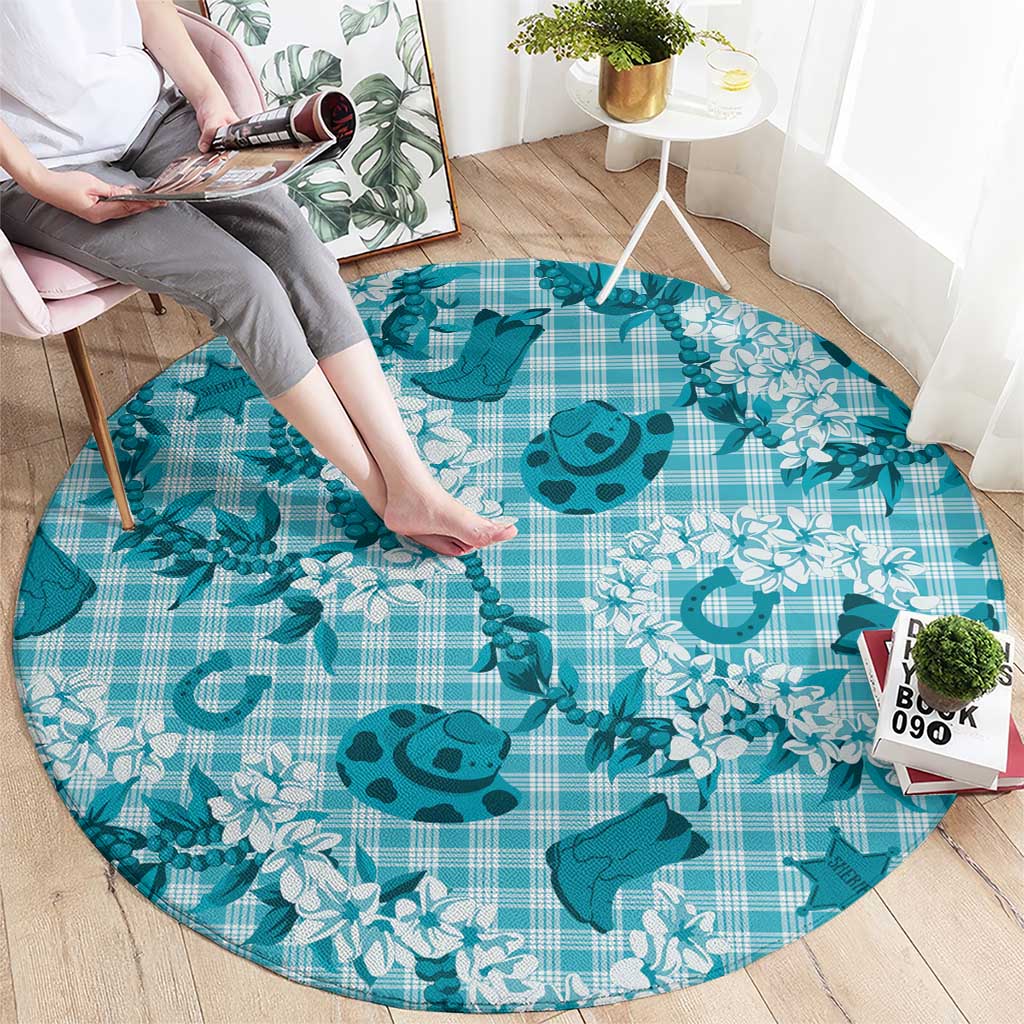 Mokihana Maile Ilima Leis Paniolo Palaka Round Carpet Hawaiian Polu Opa Spirit LT9 - Polynesian Pride