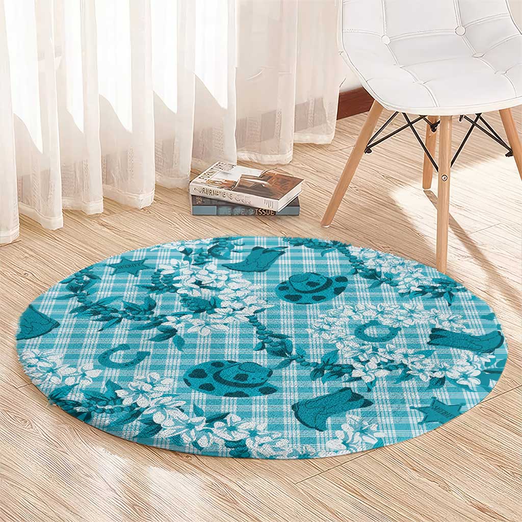 Mokihana Maile Ilima Leis Paniolo Palaka Round Carpet Hawaiian Polu Opa Spirit LT9 - Polynesian Pride