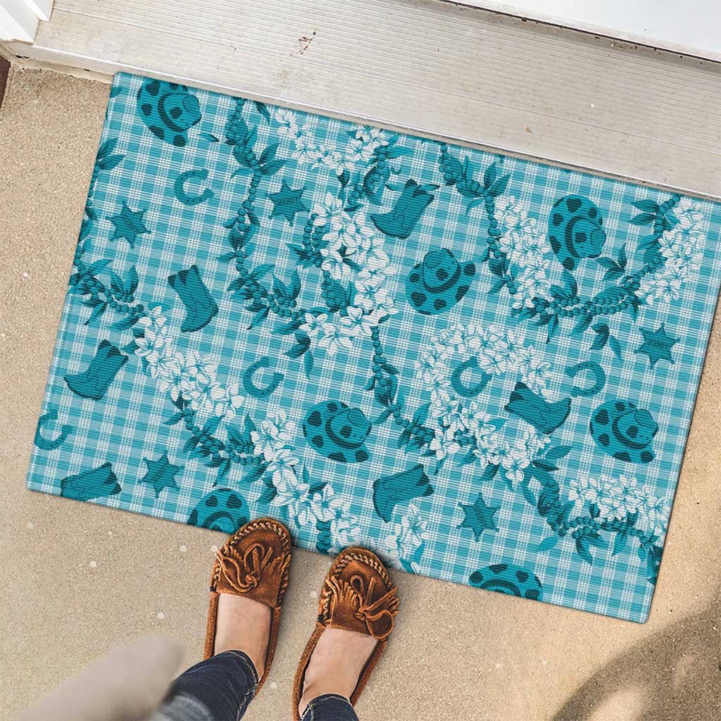 Mokihana Maile Ilima Leis Paniolo Palaka Rubber Doormat Hawaiian Polu Opa Spirit LT9 - Polynesian Pride