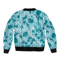 Mokihana Maile Ilima Leis Paniolo Palaka Sleeve Zip Bomber Jacket Hawaiian Polu Opa Spirit LT9 - Polynesian Pride