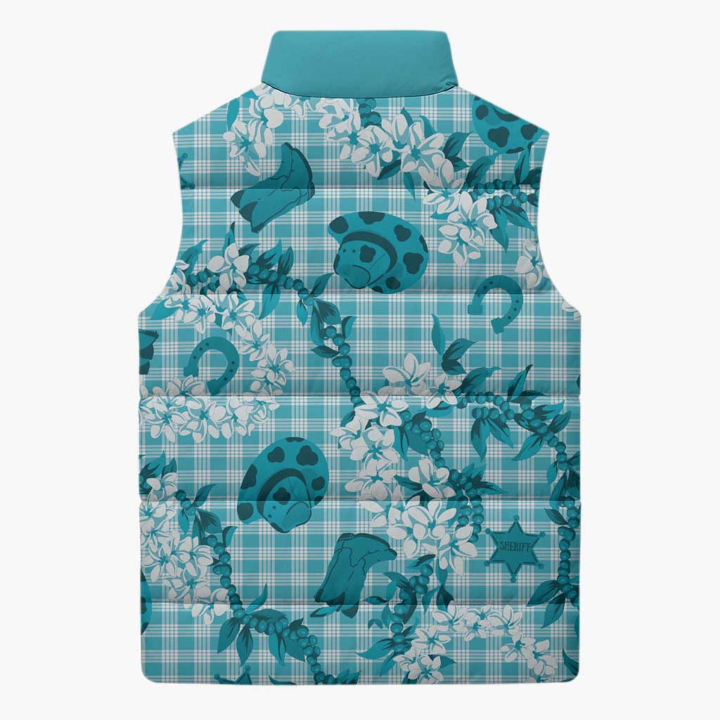 Mokihana Maile Ilima Leis Paniolo Palaka Sleeveless Puffer Jacket Hawaiian Polu Opa Spirit LT9 - Polynesian Pride