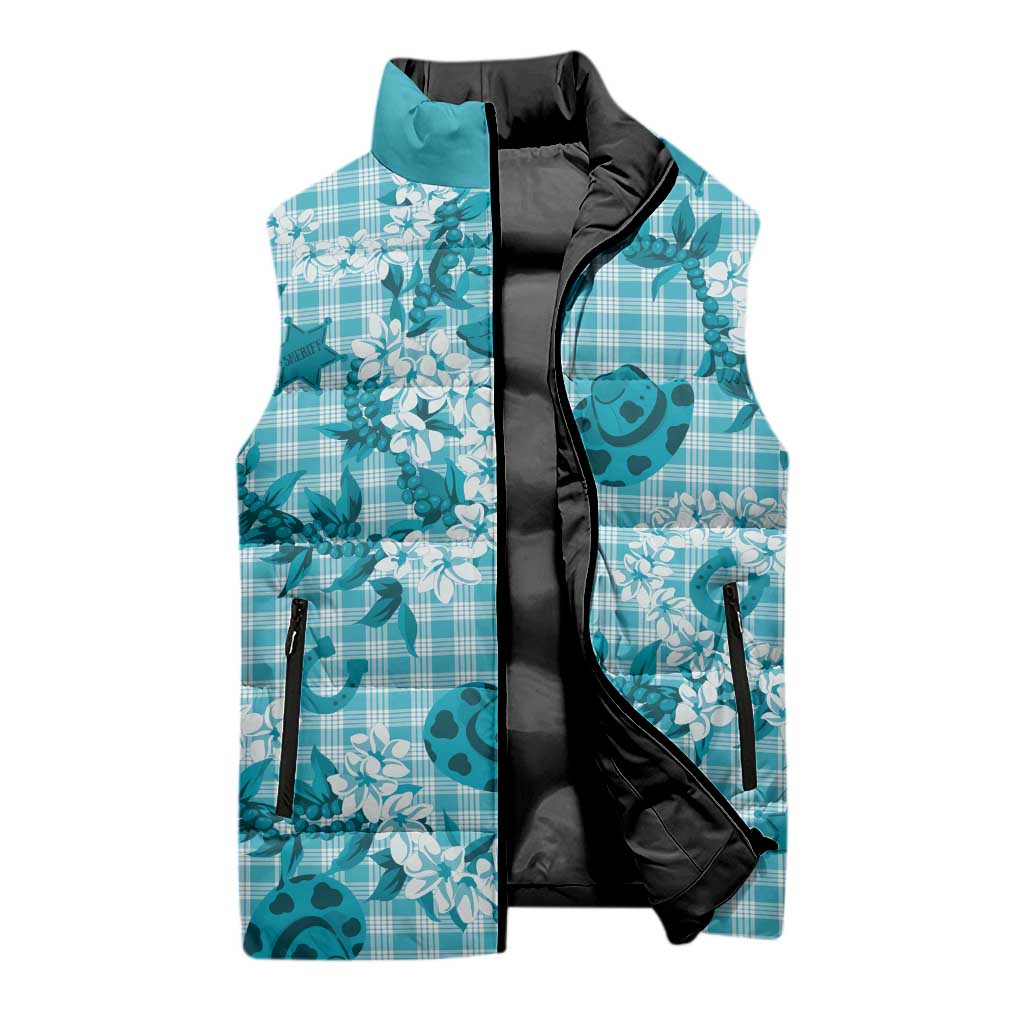 Mokihana Maile Ilima Leis Paniolo Palaka Sleeveless Puffer Jacket Hawaiian Polu Opa Spirit LT9 - Polynesian Pride