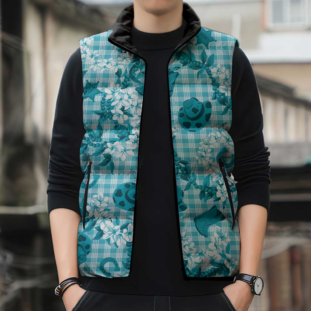 Mokihana Maile Ilima Leis Paniolo Palaka Sleeveless Puffer Jacket Hawaiian Polu Opa Spirit LT9 - Polynesian Pride