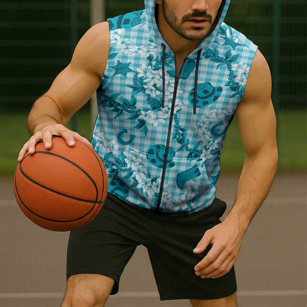 Mokihana Maile Ilima Leis Paniolo Palaka Sleeveless Zip Hoodie Hawaiian Polu Opa Spirit LT9 - Polynesian Pride