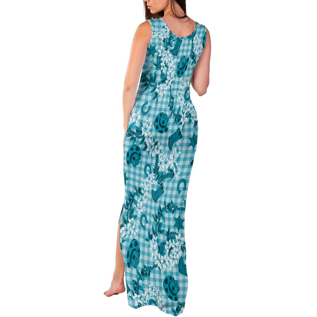 Mokihana Maile Ilima Leis Paniolo Palaka Tank Maxi Dress Hawaiian Polu Opa Spirit LT9 - Polynesian Pride
