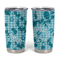Mokihana Maile Ilima Leis Paniolo Palaka Tumbler Cup Hawaiian Polu Opa Spirit LT9 Turquoise - Polynesian Pride