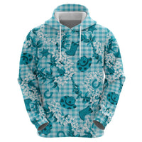 Mokihana Maile Ilima Leis Paniolo Palaka Zip Hoodie Hawaiian Polu Opa Spirit LT9 - Polynesian Pride