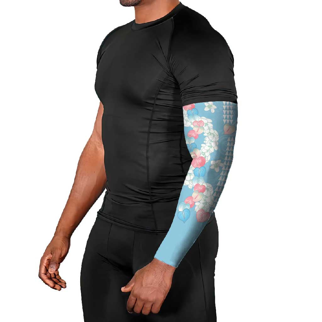 Blue Hawaii Anthurium Plumeria Lei Arm Sleeves