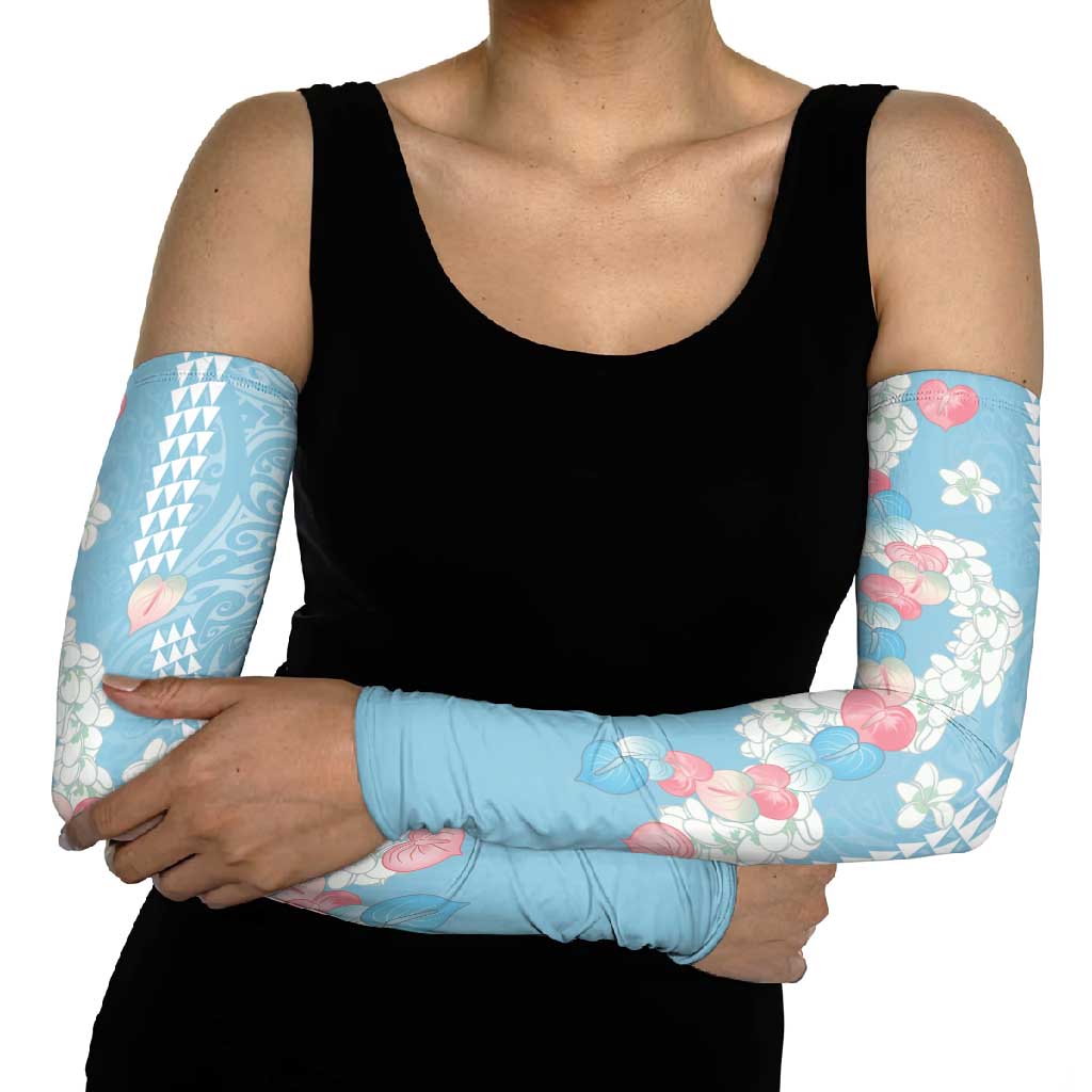 Blue Hawaii Anthurium Plumeria Lei Arm Sleeves
