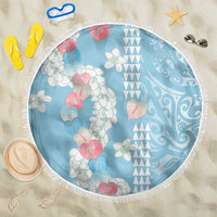 Blue Hawaii Anthurium Plumeria Lei Beach Blanket