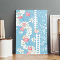 Blue Hawaii Anthurium Plumeria Lei Canvas Wall Art