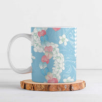 Blue Hawaii Anthurium Plumeria Lei Ceramic Mug