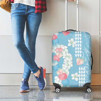 Blue Hawaii Anthurium Plumeria Lei Luggage Cover LT9 - Polynesian Pride