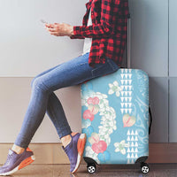 Blue Hawaii Anthurium Plumeria Lei Luggage Cover LT9 - Polynesian Pride