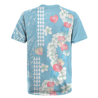 Blue Hawaii Anthurium Plumeria Lei Rugby Jersey