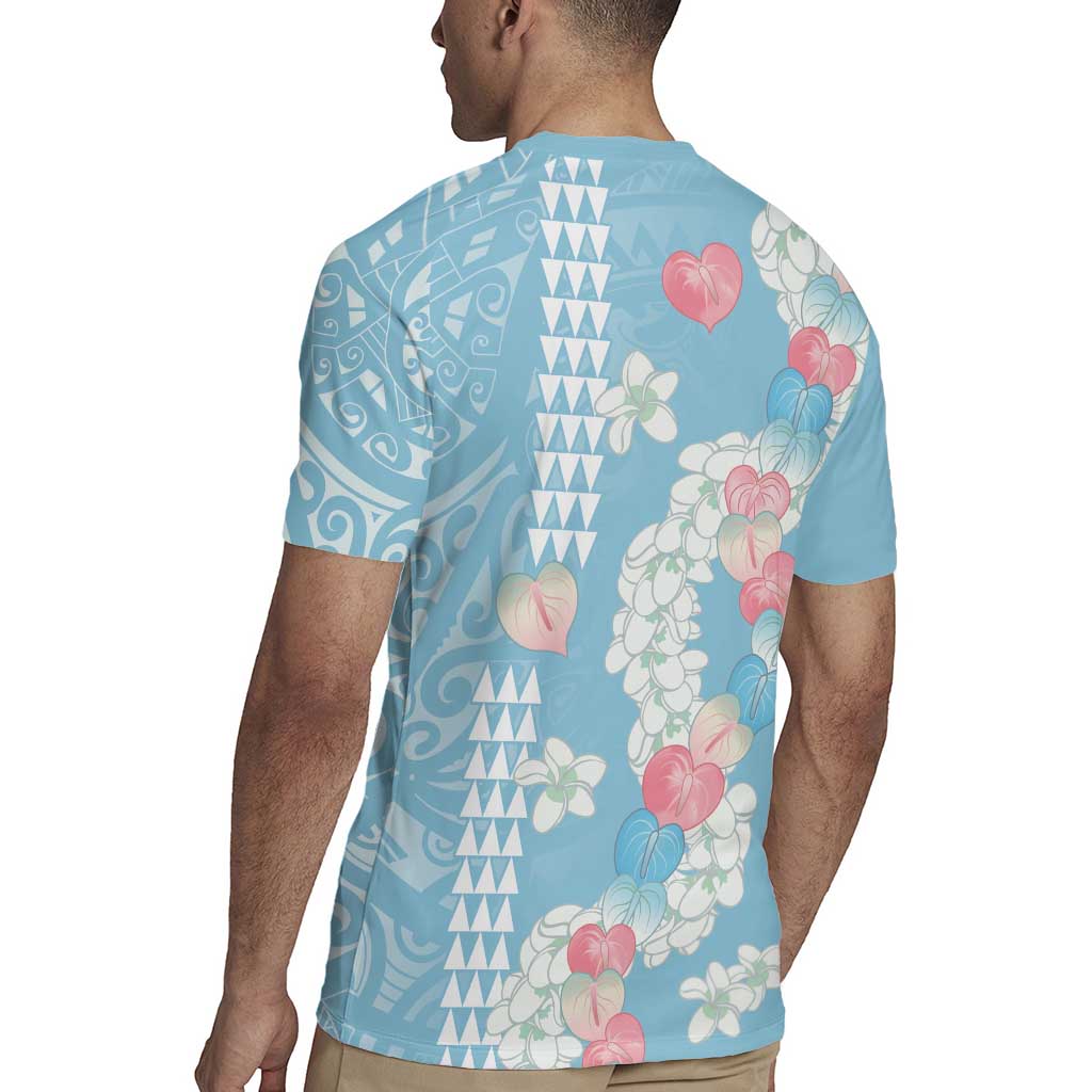 Blue Hawaii Anthurium Plumeria Lei Rugby Jersey