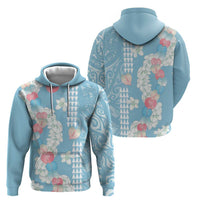Blue Hawaii Anthurium Plumeria Lei Zip Hoodie LT9 - Polynesian Pride
