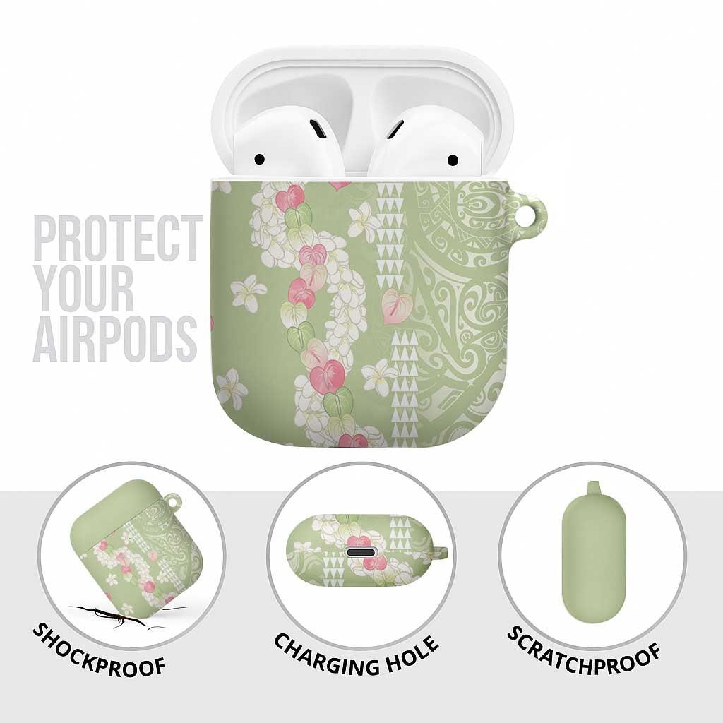 Leaf Green Hawaii Anthurium Plumeria Lei AirPods Case