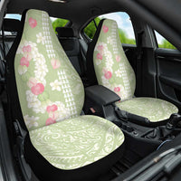 Leaf Green Hawaii Anthurium Plumeria Lei Car Seat Cover LT9 One Size Green - Polynesian Pride