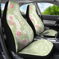 Leaf Green Hawaii Anthurium Plumeria Lei Car Seat Cover LT9 - Polynesian Pride
