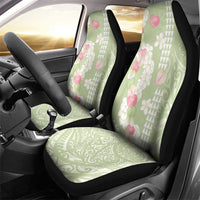 Leaf Green Hawaii Anthurium Plumeria Lei Car Seat Cover LT9 - Polynesian Pride
