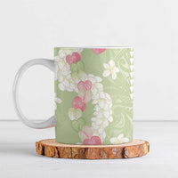 Leaf Green Hawaii Anthurium Plumeria Lei Ceramic Mug