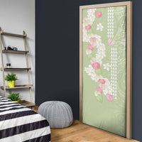 Leaf Green Hawaii Anthurium Plumeria Lei Door Cover