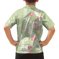 Leaf Green Hawaii Anthurium Plumeria Lei Family Matching Summer Maxi Dress and Hawaiian Shirt LT9 - Polynesian Pride