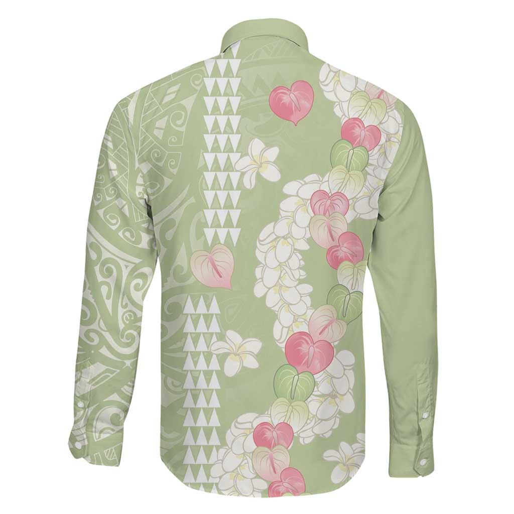 Leaf Green Hawaii Anthurium Plumeria Lei Family Matching Summer Maxi Dress and Hawaiian Shirt LT9 - Polynesian Pride