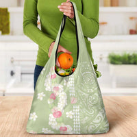 Leaf Green Hawaii Anthurium Plumeria Lei Grocery Bag