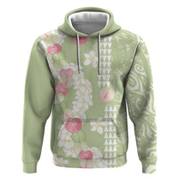 Leaf Green Hawaii Anthurium Plumeria Lei Hoodie LT9 Pullover Hoodie Green - Polynesian Pride