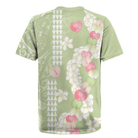 Leaf Green Hawaii Anthurium Plumeria Lei Rugby Jersey