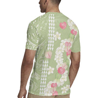 Leaf Green Hawaii Anthurium Plumeria Lei Rugby Jersey