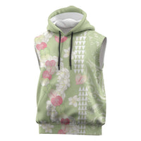 Leaf Green Hawaii Anthurium Plumeria Lei Sleeveless Hoodie LT9 Green - Polynesian Pride