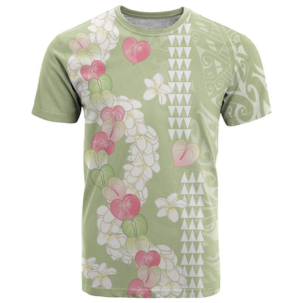 Leaf Green Hawaii Anthurium Plumeria Lei T Shirt