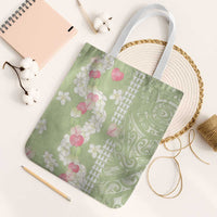 Leaf Green Hawaii Anthurium Plumeria Lei Tote Bag
