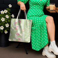 Leaf Green Hawaii Anthurium Plumeria Lei Tote Bag