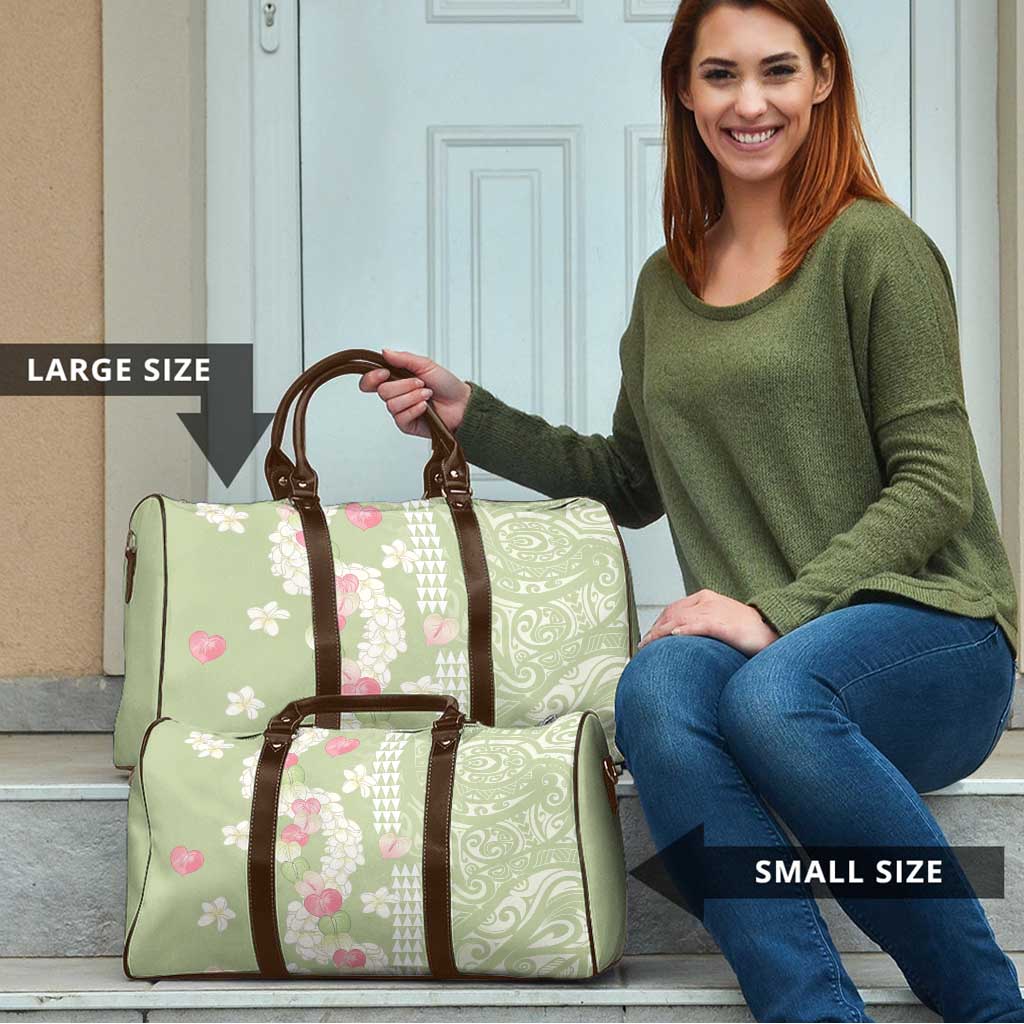 Leaf Green Hawaii Anthurium Plumeria Lei Travel Bag
