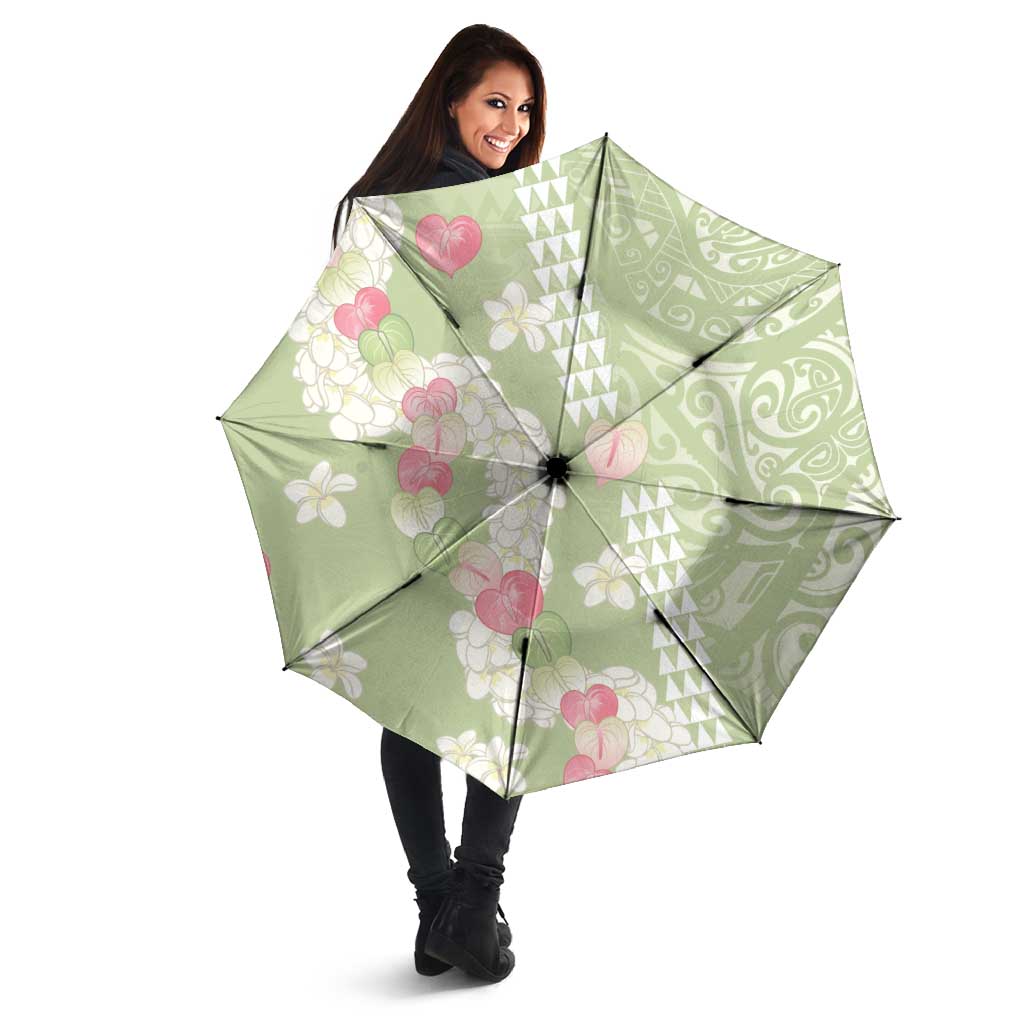 Leaf Green Hawaii Anthurium Plumeria Lei Umbrella